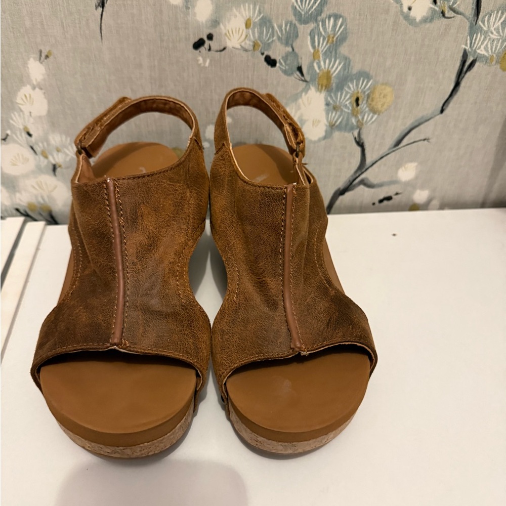 Very G Brown Wedge Sandals